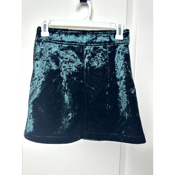 Storia Small Green Velvet Mini Skirt - Picture 2 of 4